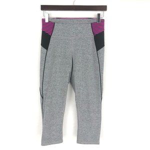 Lucy Grey Pink Black Capri Active Leggings Sz S
